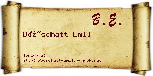 Böschatt Emil névjegykártya