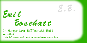 emil boschatt business card